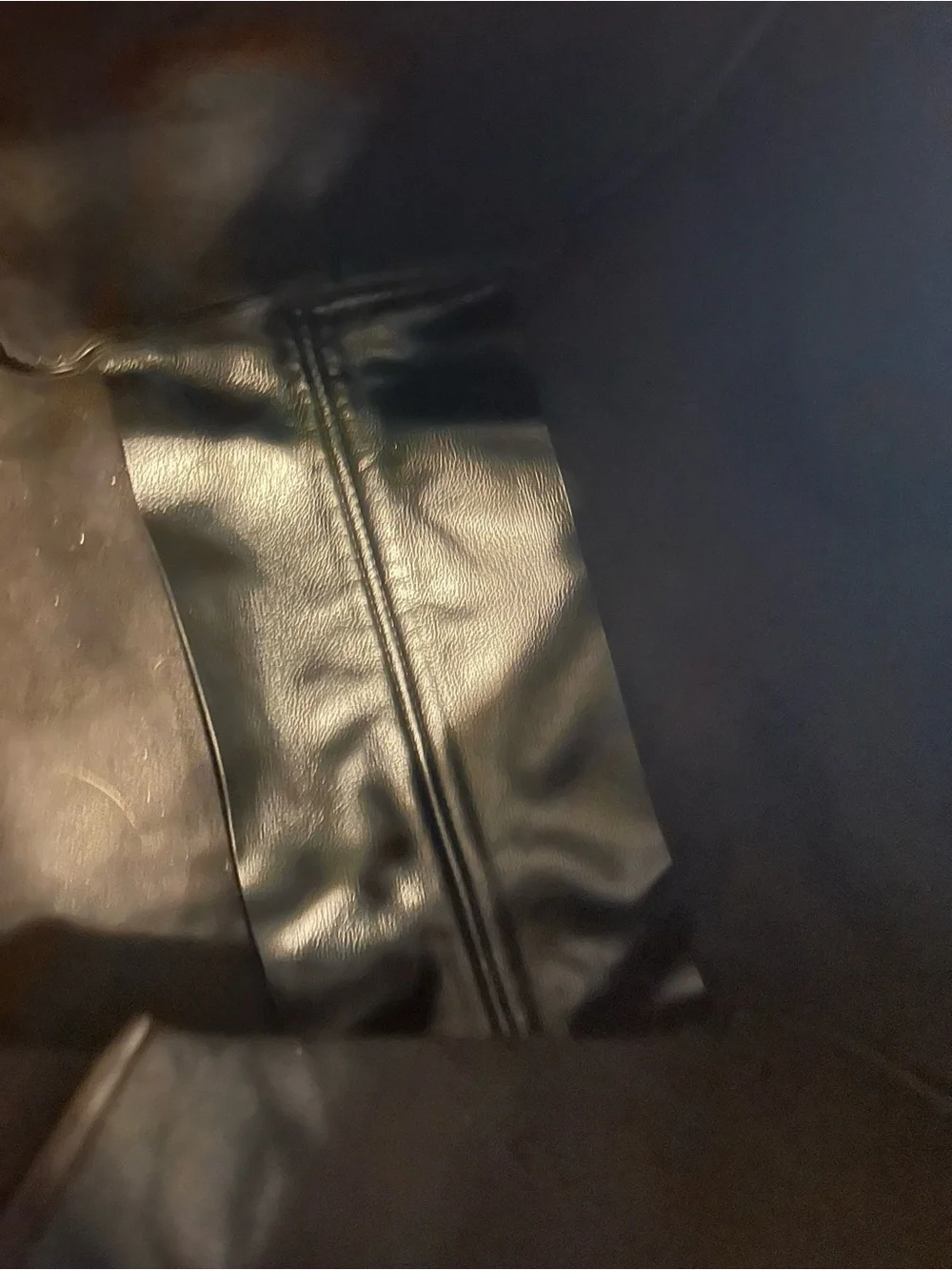 Anthropologie Black Leather Hobo Tote